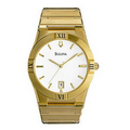 Bulova Men's Gold Tone Bracelet w/ Round Dial